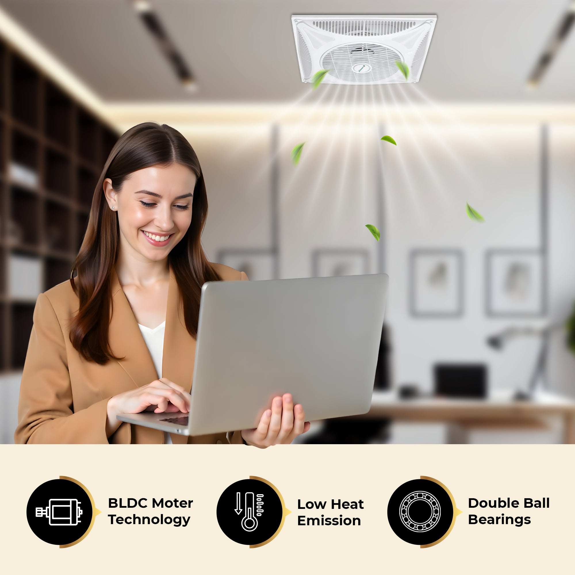 Spin Air Glow Cuboid Fan | 14 Inch BLDC Cuboid Fan