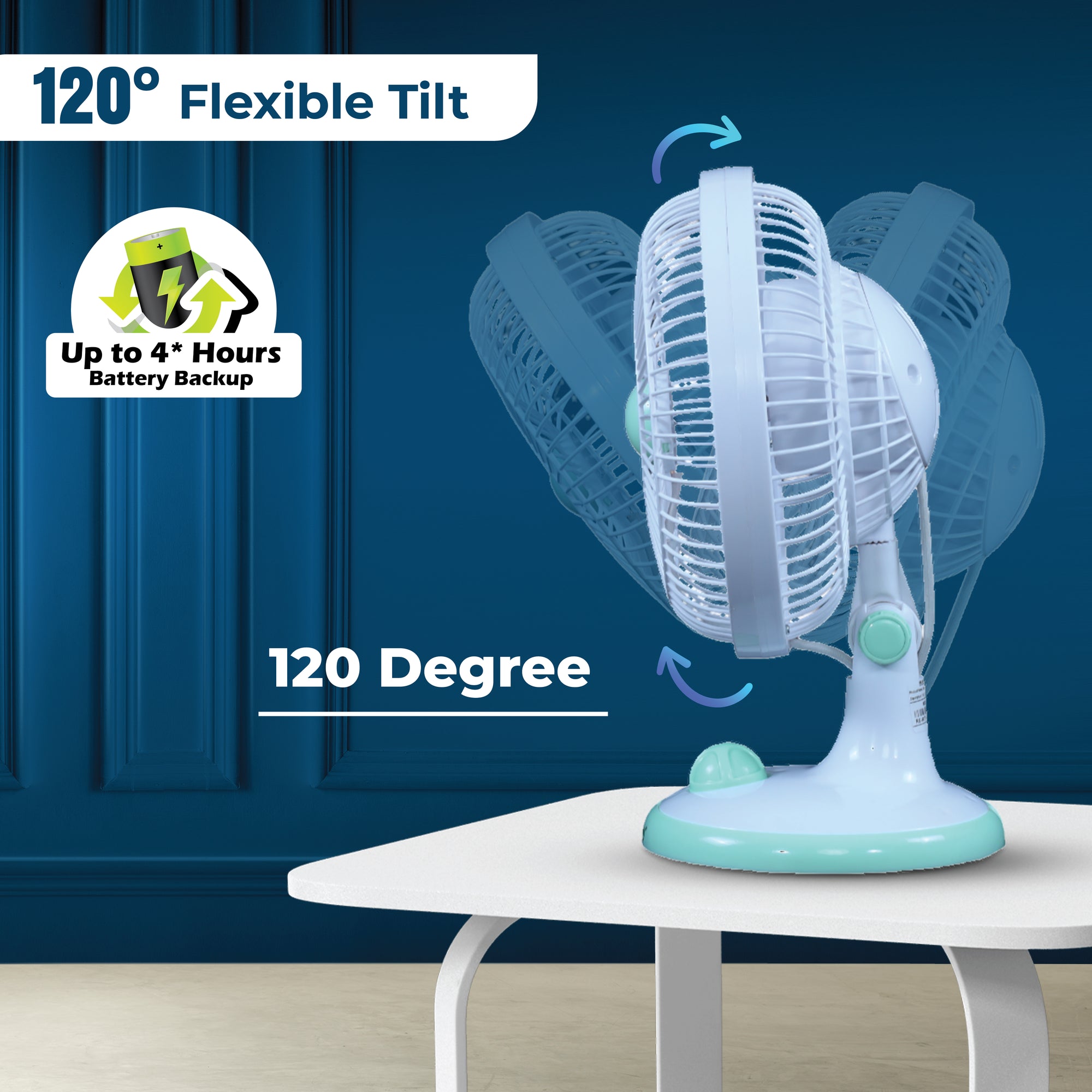 Eco Ace 8-Inch Rechargeable Table Fan