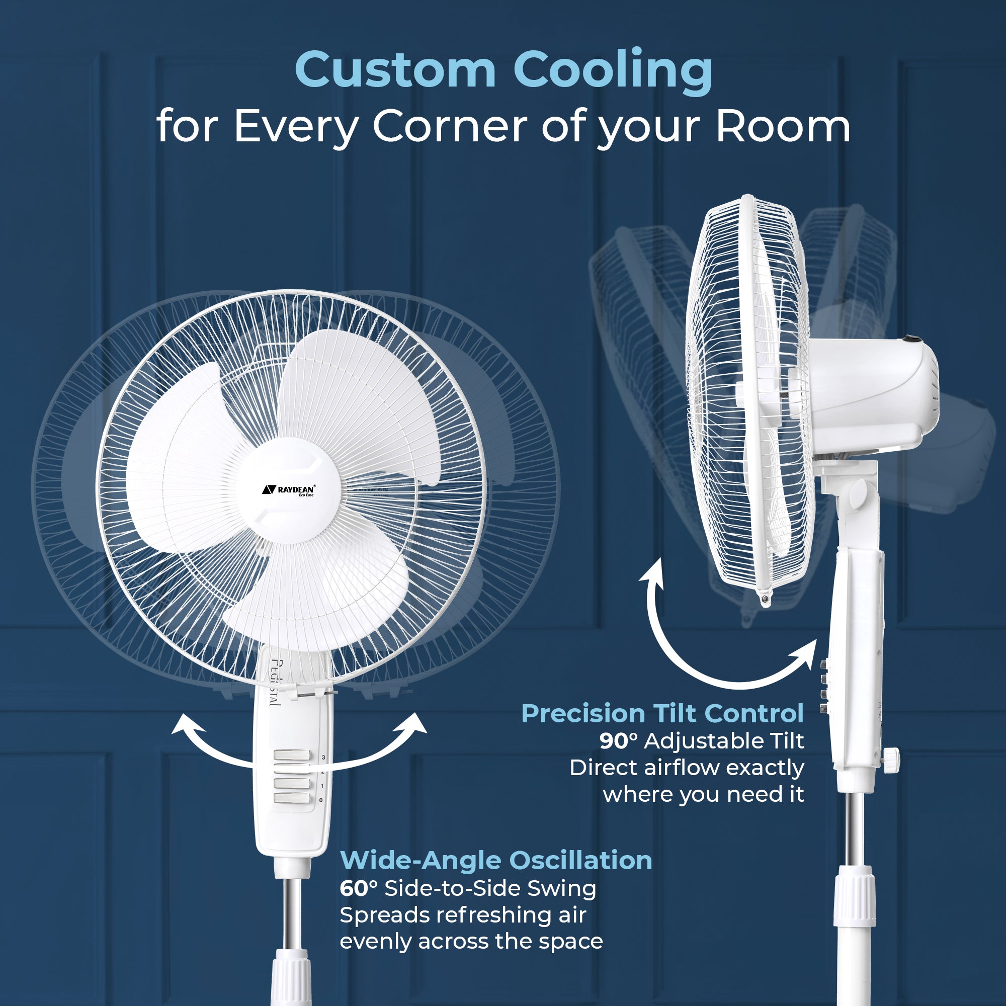 Ozzon Pedestal Fan 400mm (16-Inch) BLDC Pedestal Fan