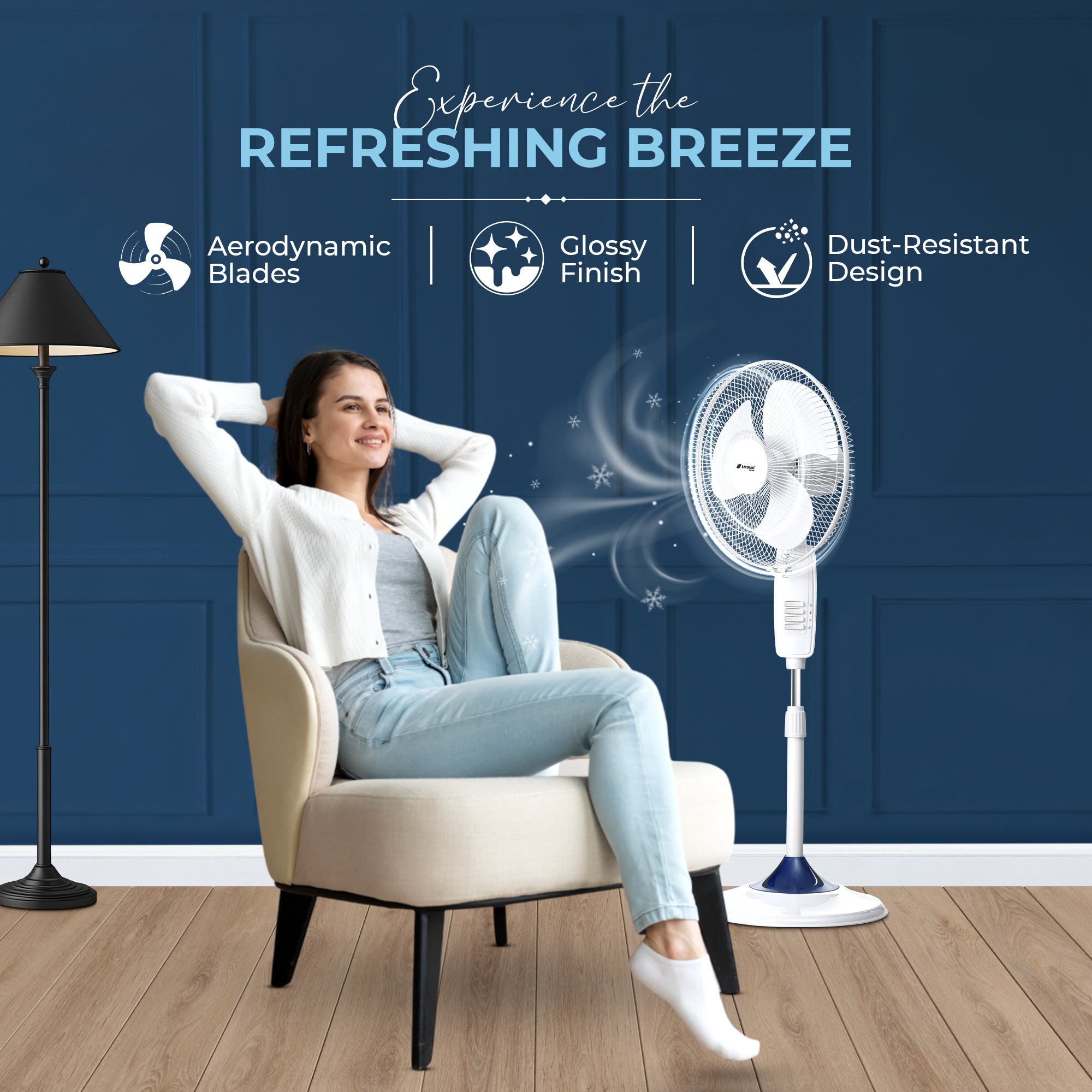 Ozzon Pedestal Fan 400mm (16-Inch) BLDC Pedestal Fan