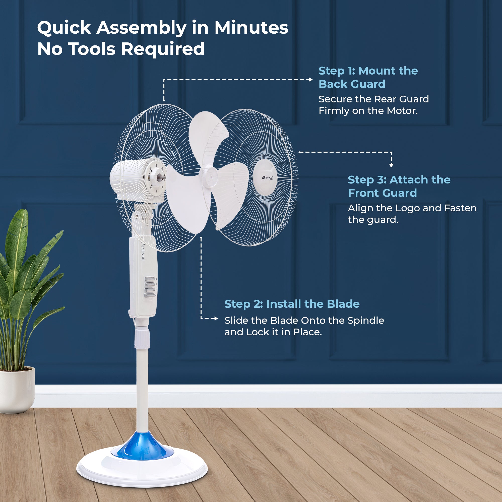 Ozzon Pedestal Fan 400mm (16-Inch) BLDC Pedestal Fan